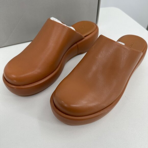 Everlane The Puffa Flatform in Brown Leather size 7 Women's Chunky Platform Clog - Picture 3 of 9